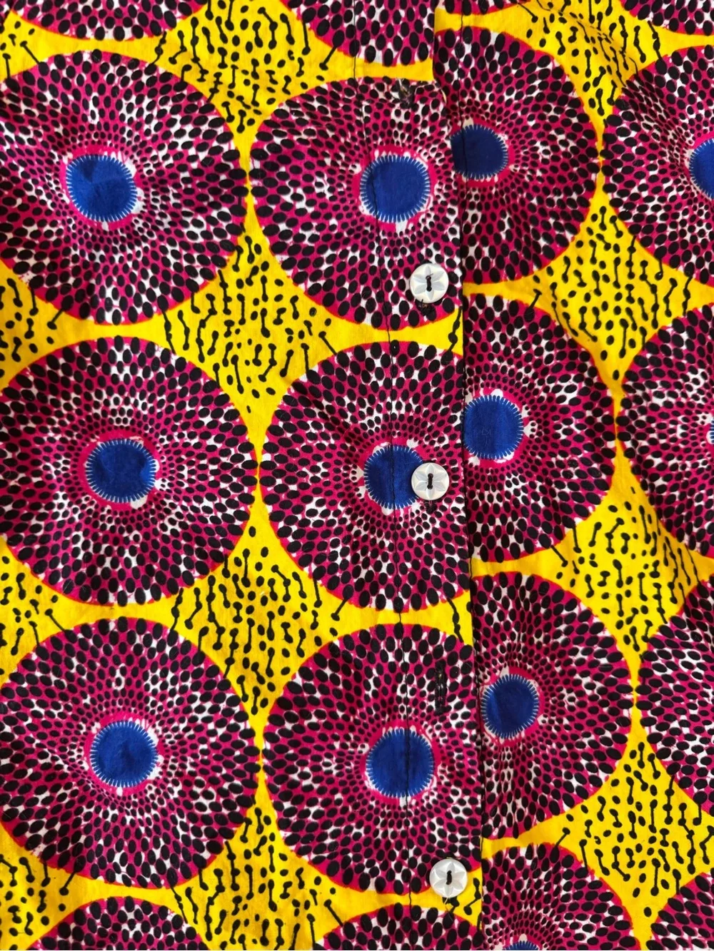 Grass-Fields African Shop Girls Yellow & Purple Printed Long-Sleeve Dress size 9